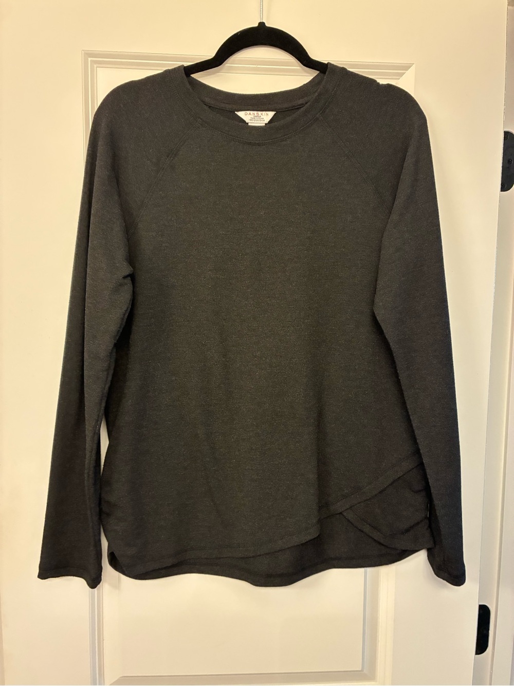 Danskin Women's Dark Gray Crewneck Pullover Sweatshirt